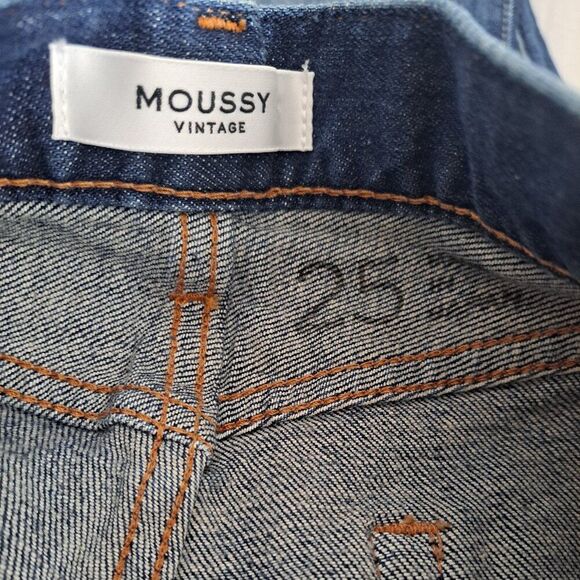 Moussy Vintage Women Straight Leg Howa Factory Distress High Waist Denim Blue 25 - Picture 5 of 7